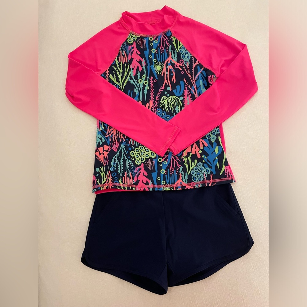 Modest girls swim set. Lands End size M. NWOT